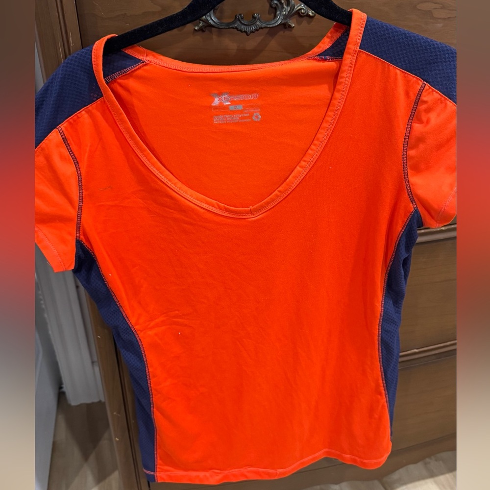 Women's Orange and Blue Active Top